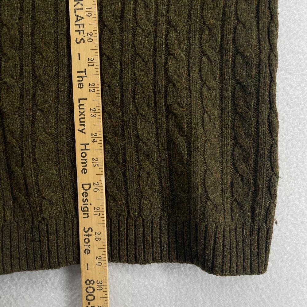 UNIQLO Sweater Mens L Wool Blend Cable Turtleneck Pullover Jumper Green - Picture 10 of 11